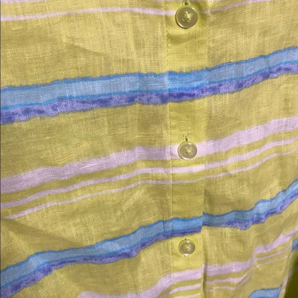 Kim Rodgers Striped Boxy Button Down sz LP - Picture 2 of 5